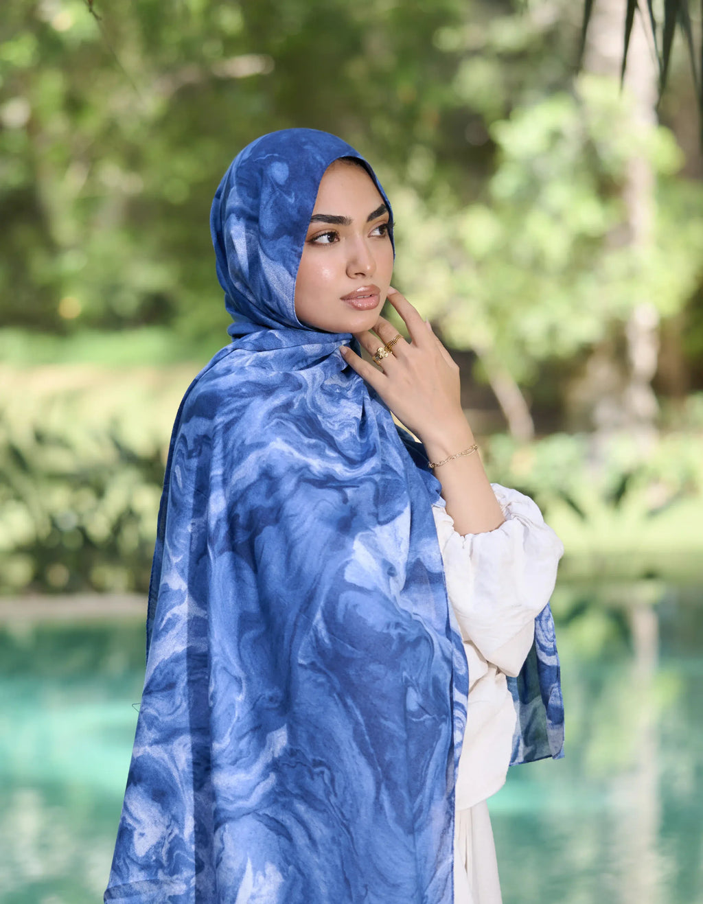 Blue Marble Modal Hijab