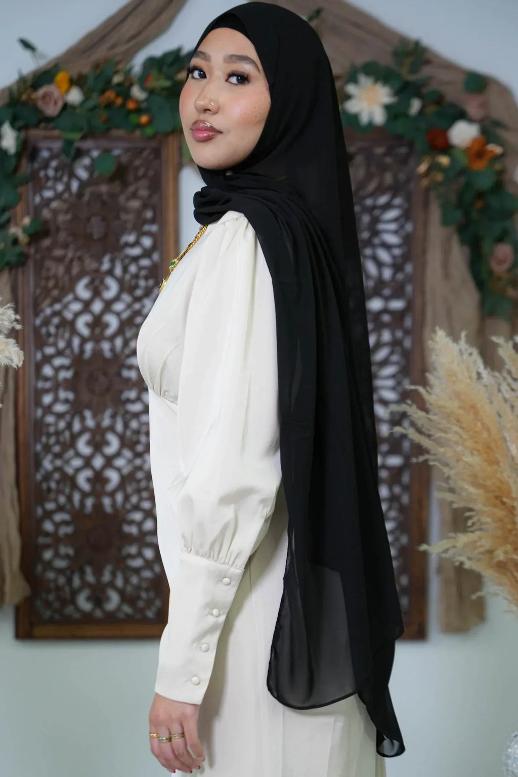 Black Chiffon Hijab