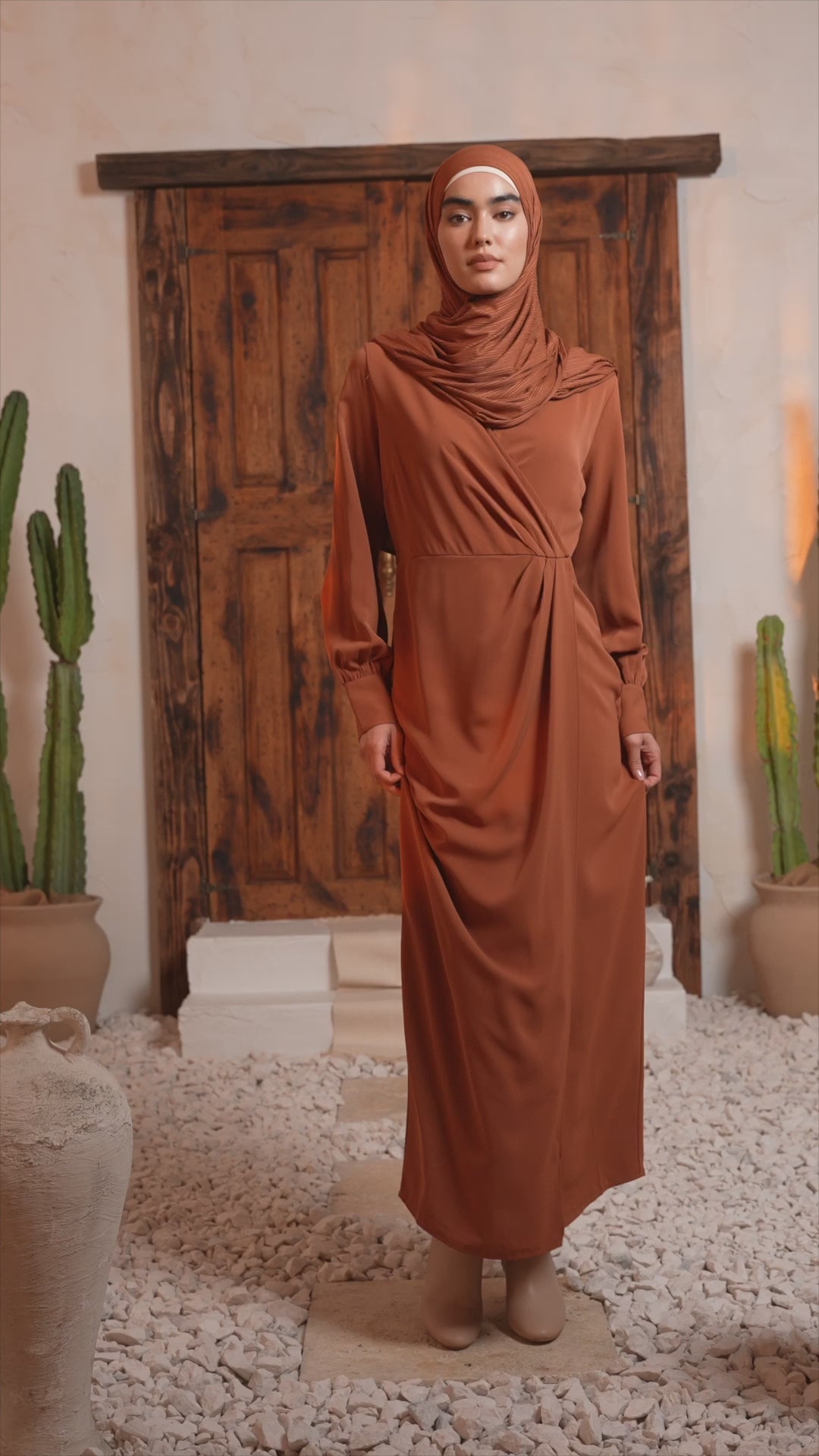 Urban Modesty - Deep Cider Wrap Maxi Dress