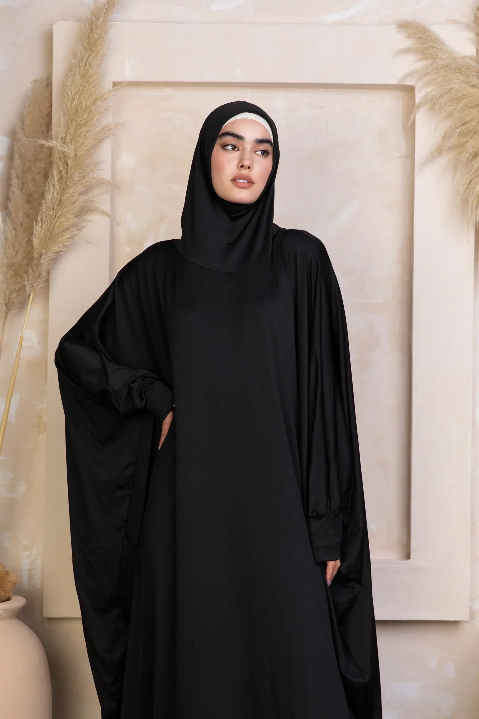 Black One Piece Salah Prayer Outfit - Black