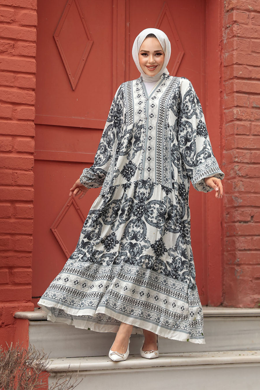 Black Tropical Smocked Maxi Dress - One Size (S-L)