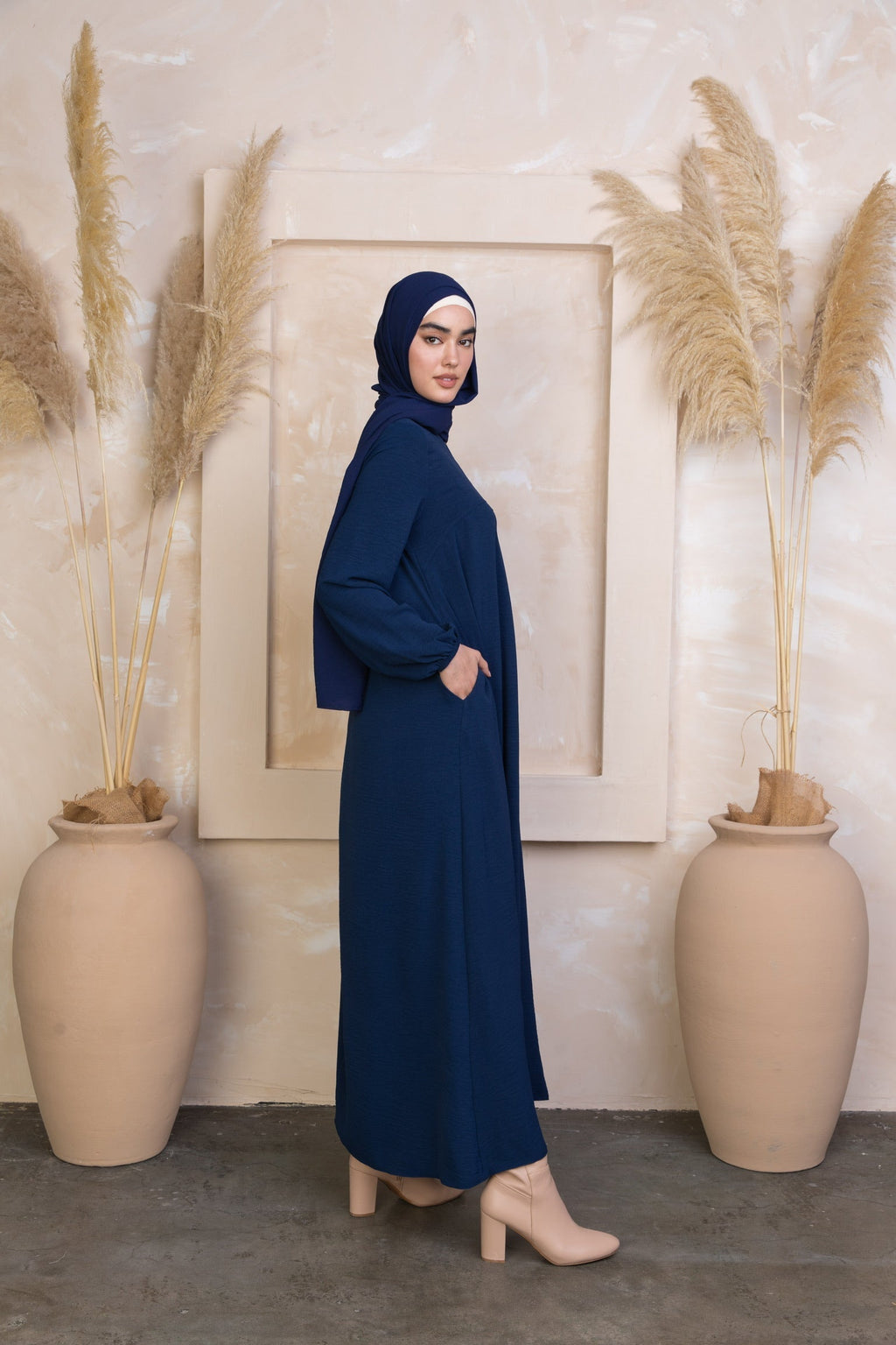 Blue Sheath Abaya Maxi Dress-CLEARANCE