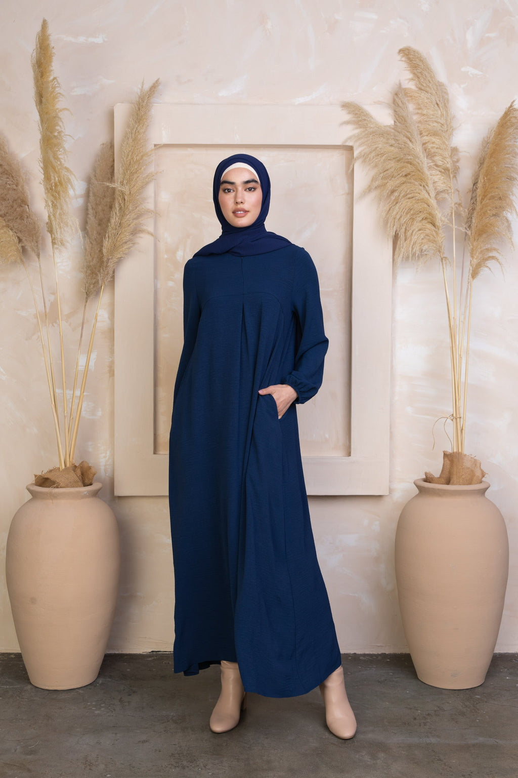 Blue Sheath Abaya Maxi Dress-CLEARANCE