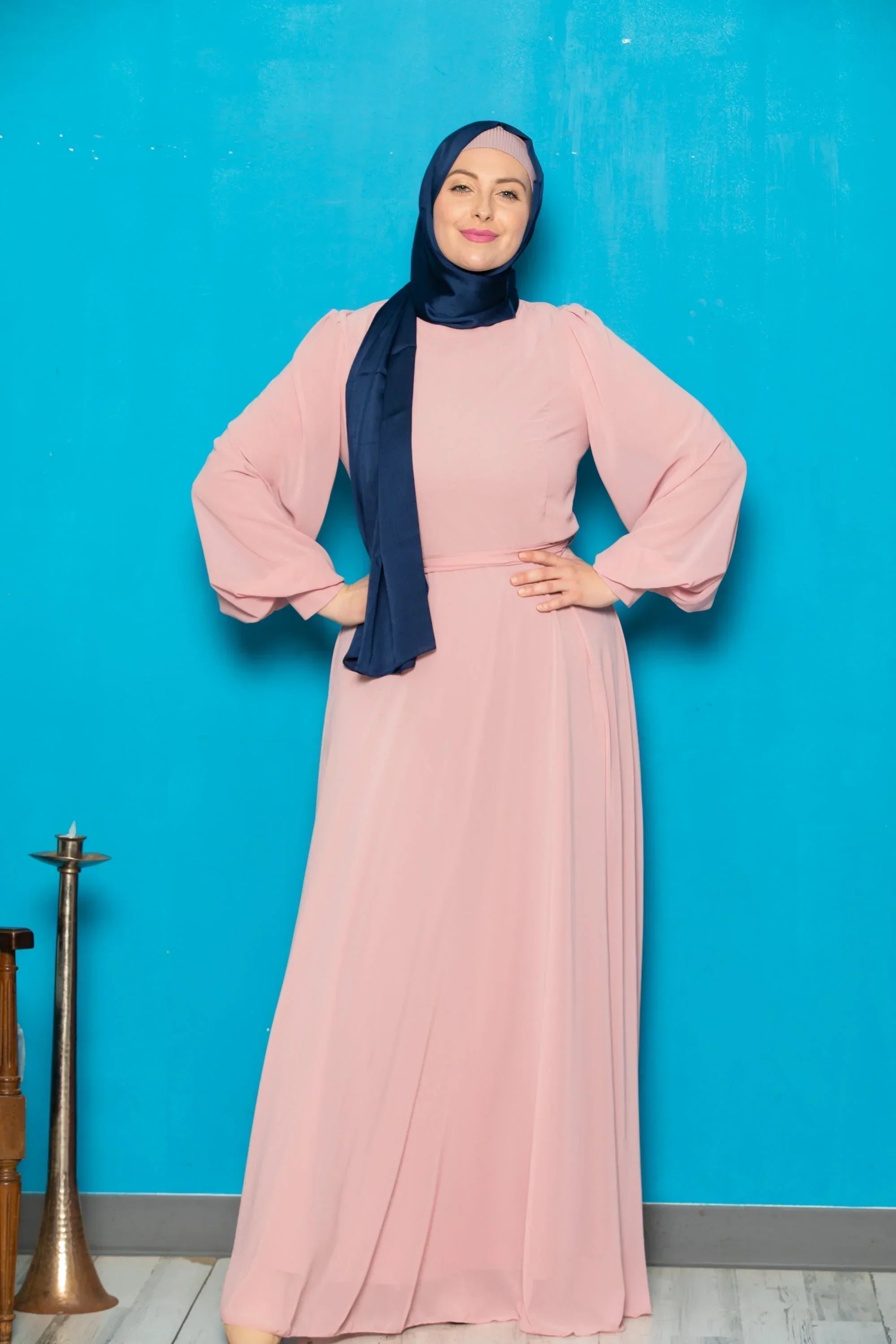 Chiffon Long Sleeve Gown