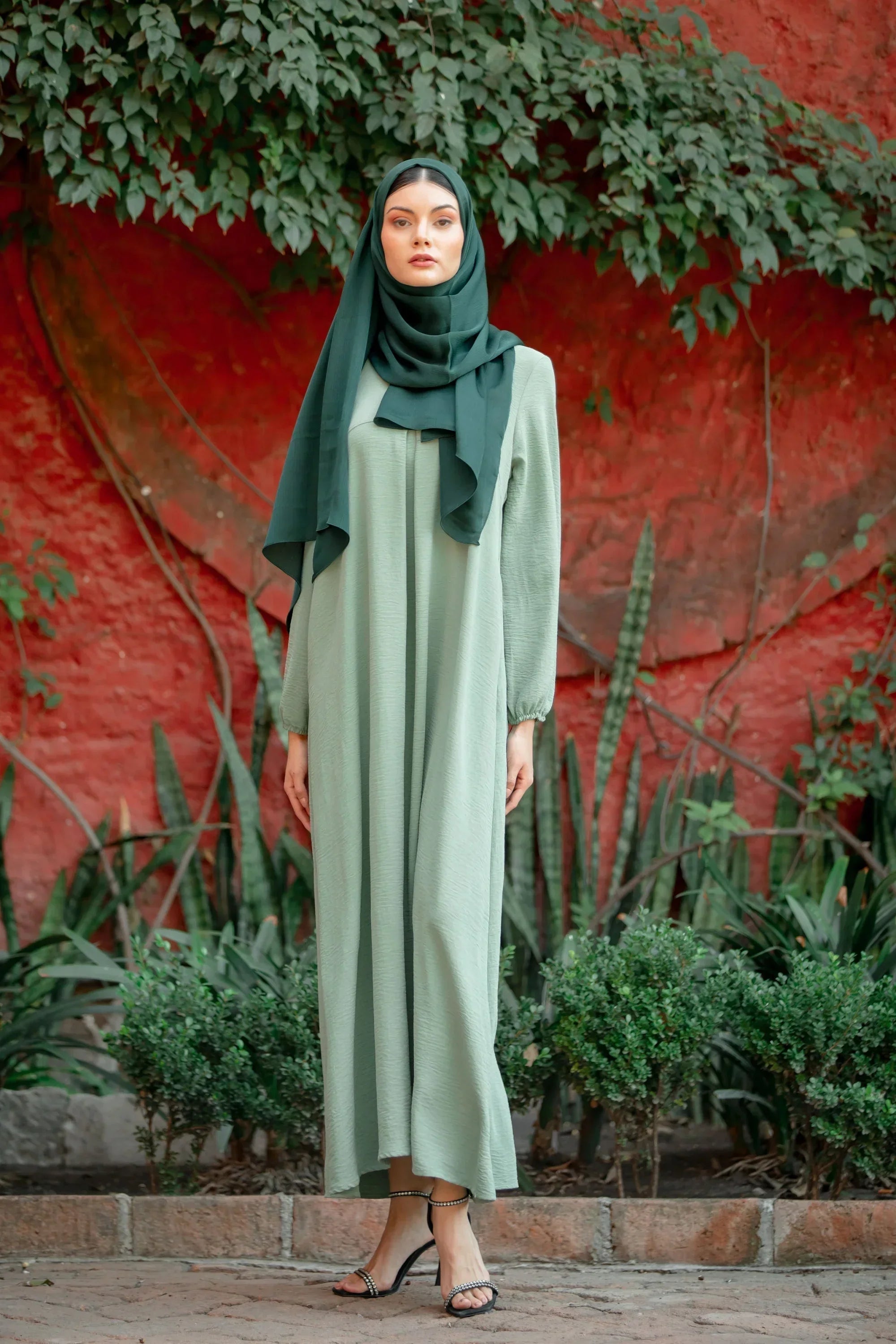 Mint Sheath Abaya Maxi Dress - Small / Mint