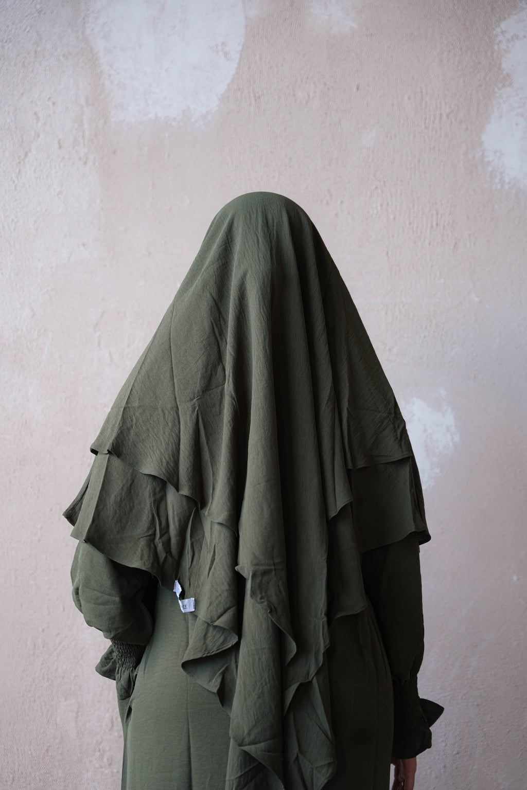Olive Green Double Layer Khimar - Olive Green