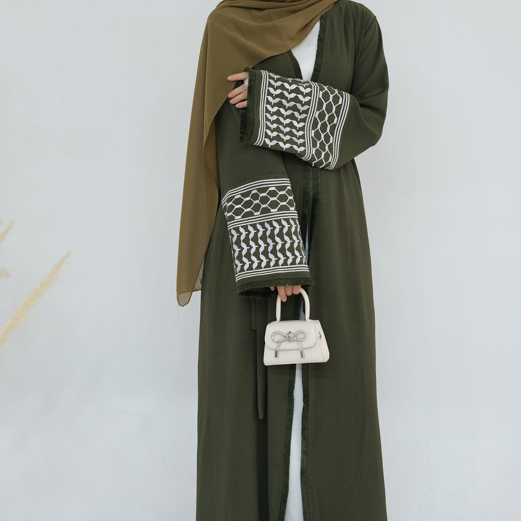 Palestinian Love Open Front Abaya