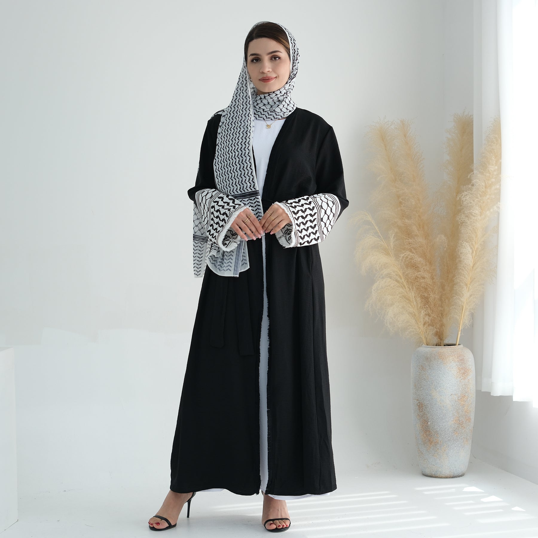Palestinian Love Open Front Abaya