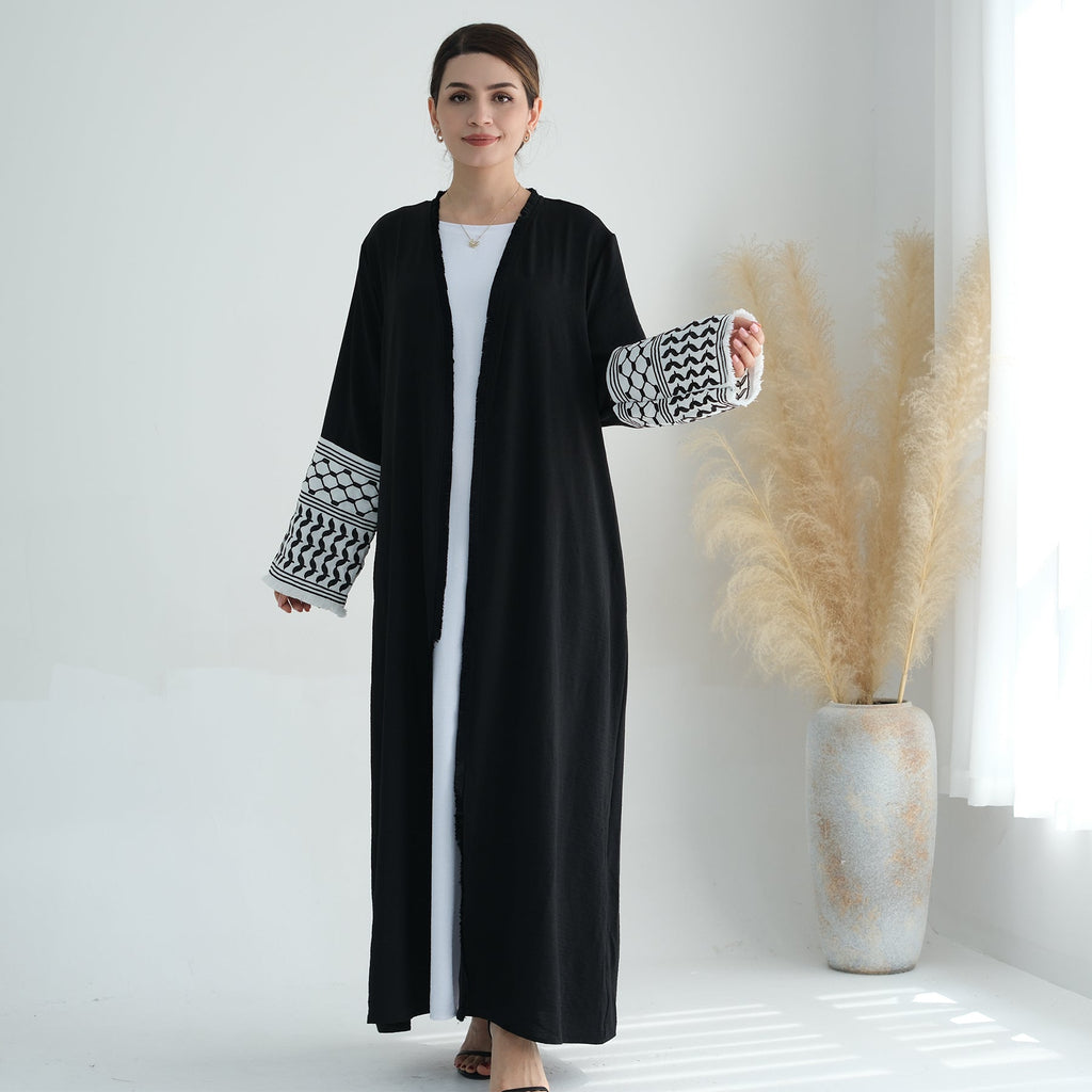 Palestinian Love Open Front Abaya