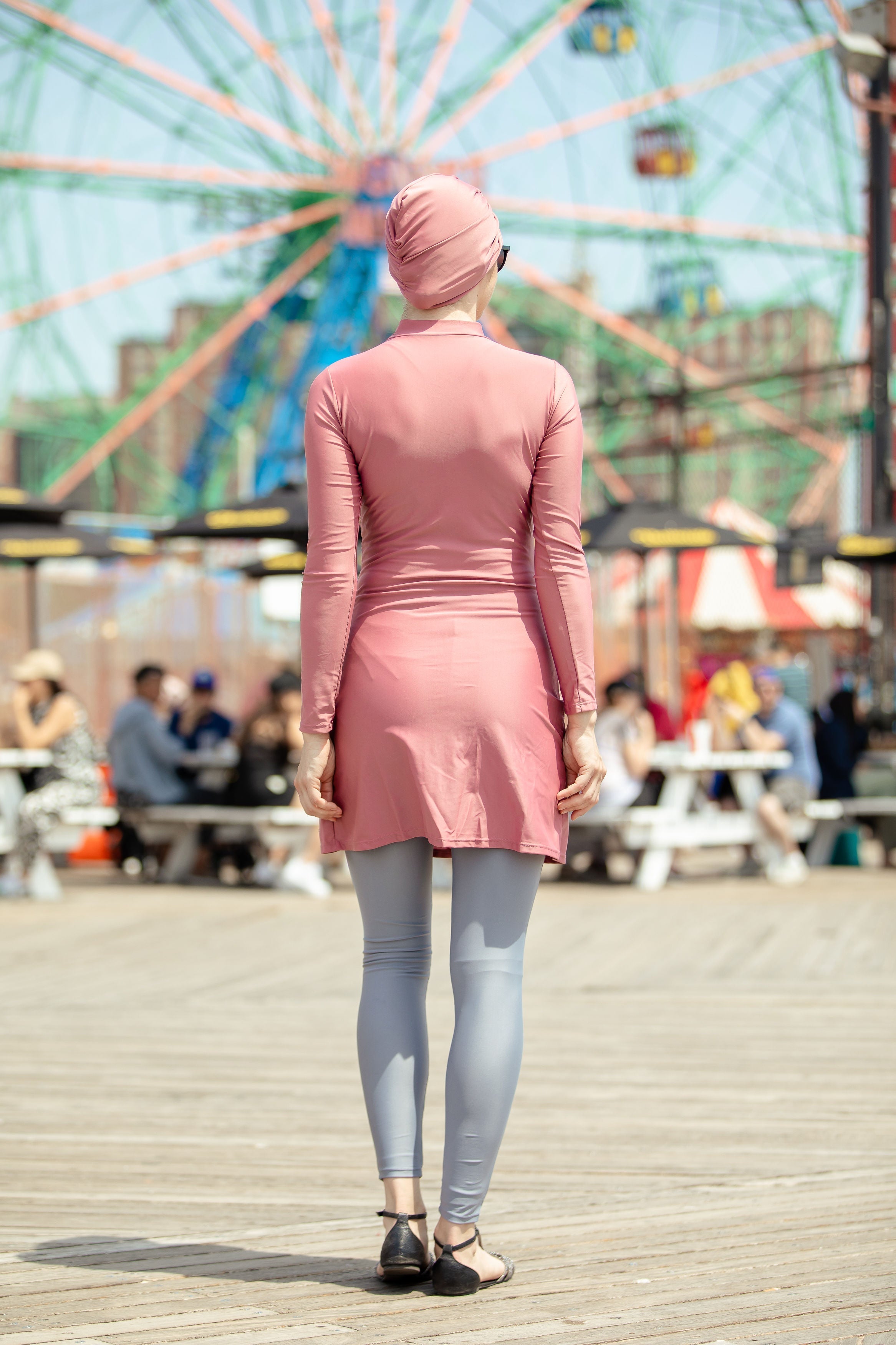 Ruched 3-piece modest swimsuit in clearance outfit