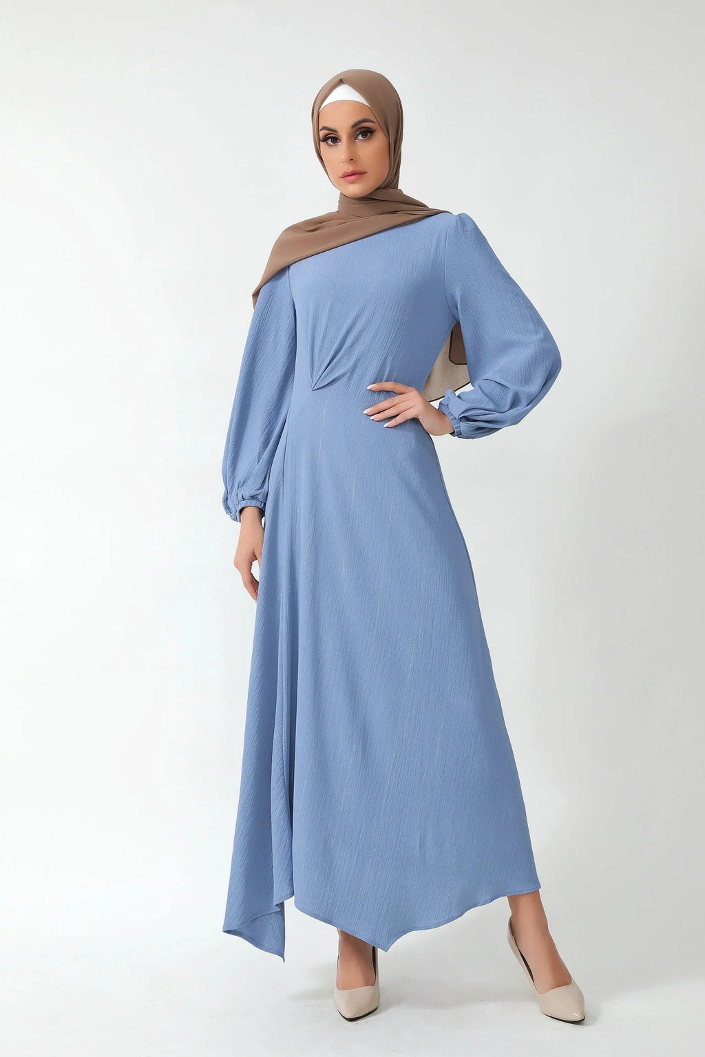 Something Blue Metallic Pinstripe Maxi Dress-CLEARANCE