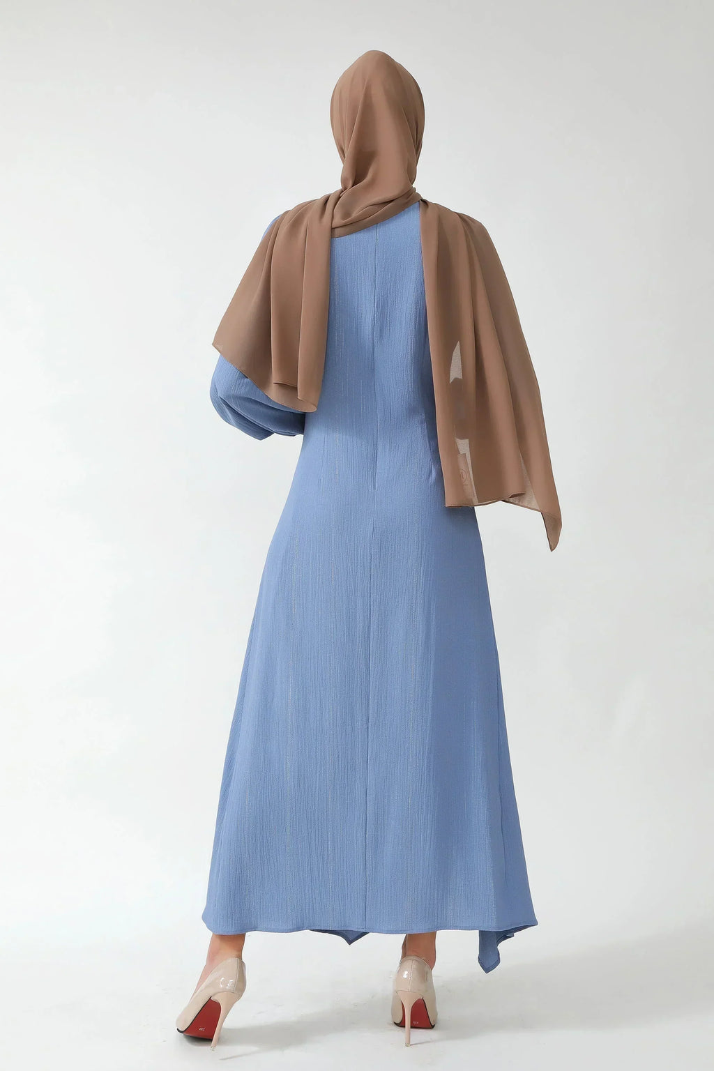 Something Blue Metallic Pinstripe Maxi Dress-CLEARANCE