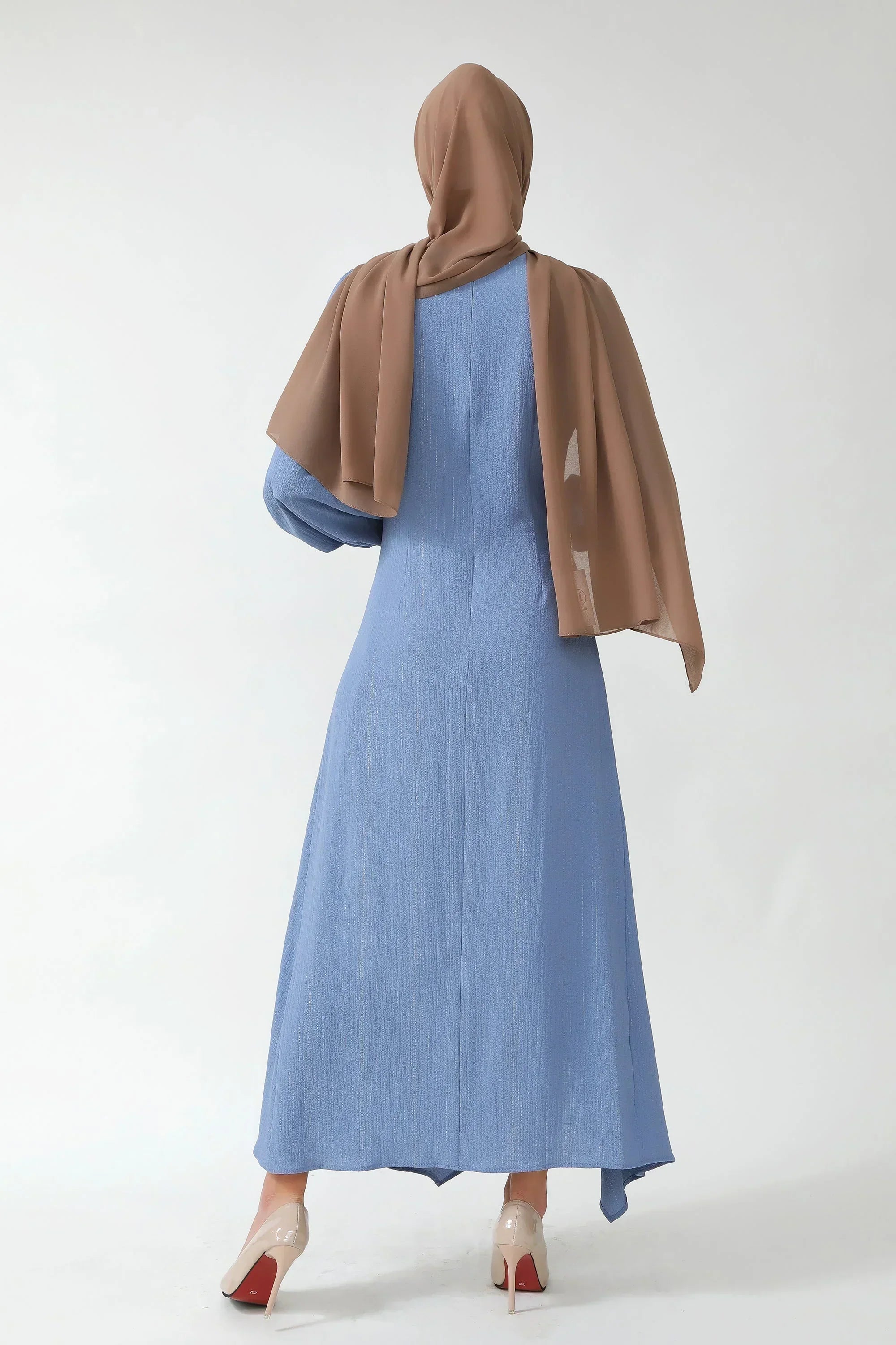 Something Blue Metallic Pinstripe Maxi Dress-CLEARANCE