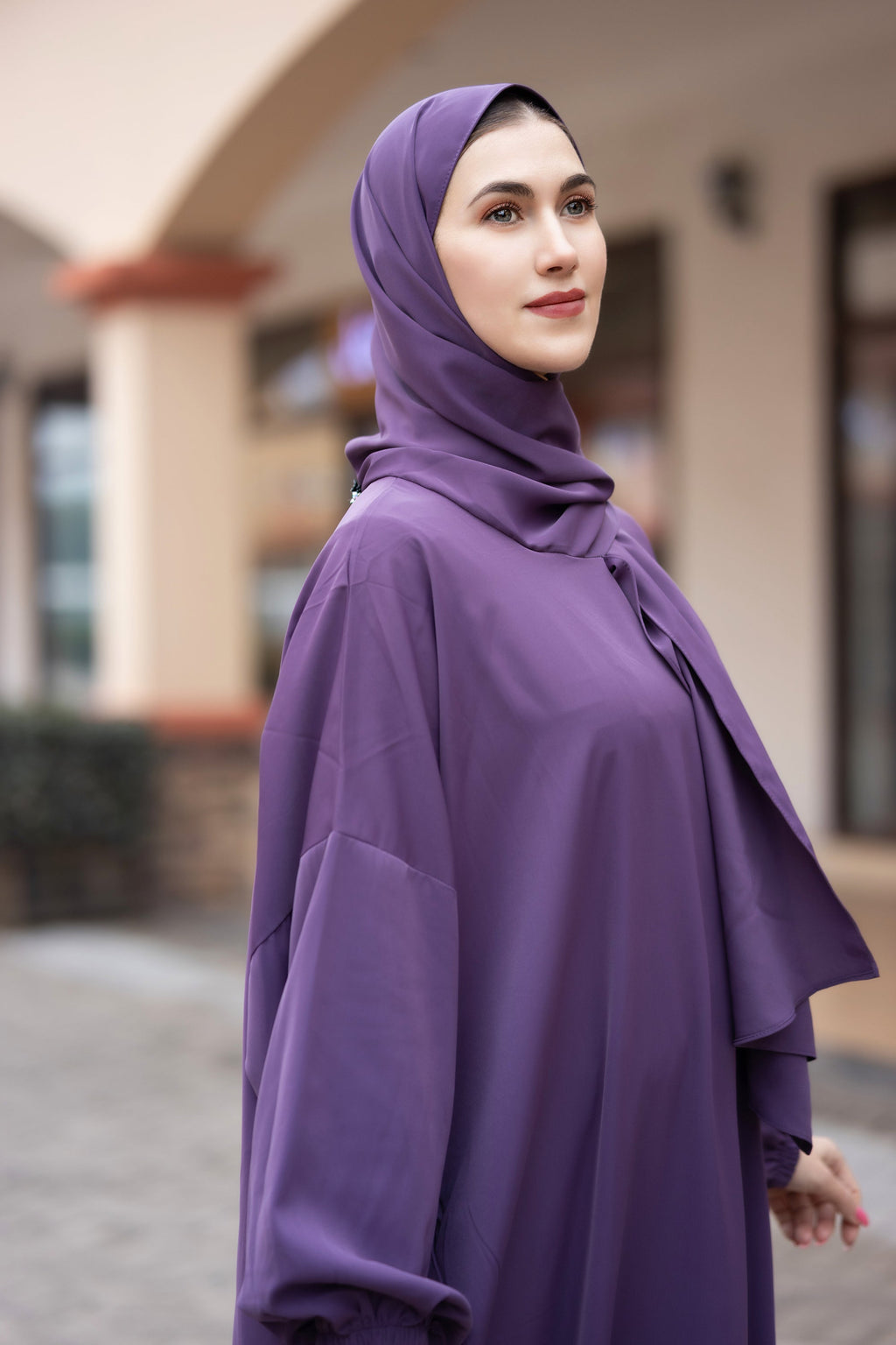 Wrap One Piece Salah Prayer Outfit (More colors available) - Purple / One Size